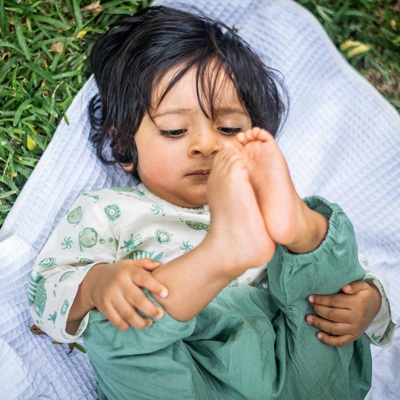 UNISEX ORGANIC KOI BAG - KOI MINT AND WHITE KURTA + MINT PANTS - Totdot