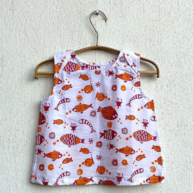 UNISEX ORGANIC KOI RED JHABLA WITH RED PANTS - Totdot