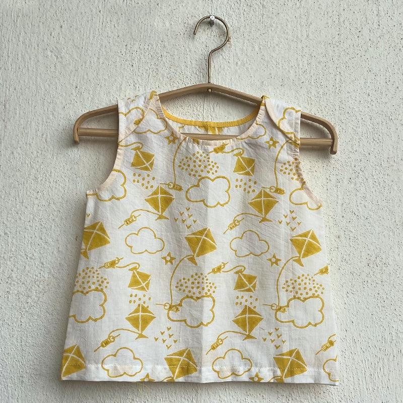 UNISEX ORGANIC PATANG JHABLA WITH YELLOW PANTS - Totdot