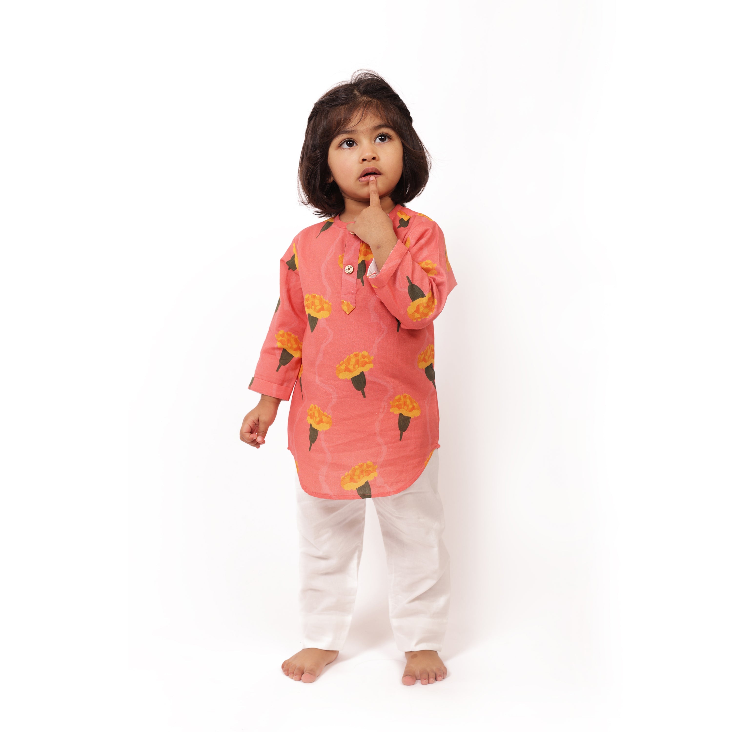 Marigold - Organic Cotton Unisex Pink Kurta Set