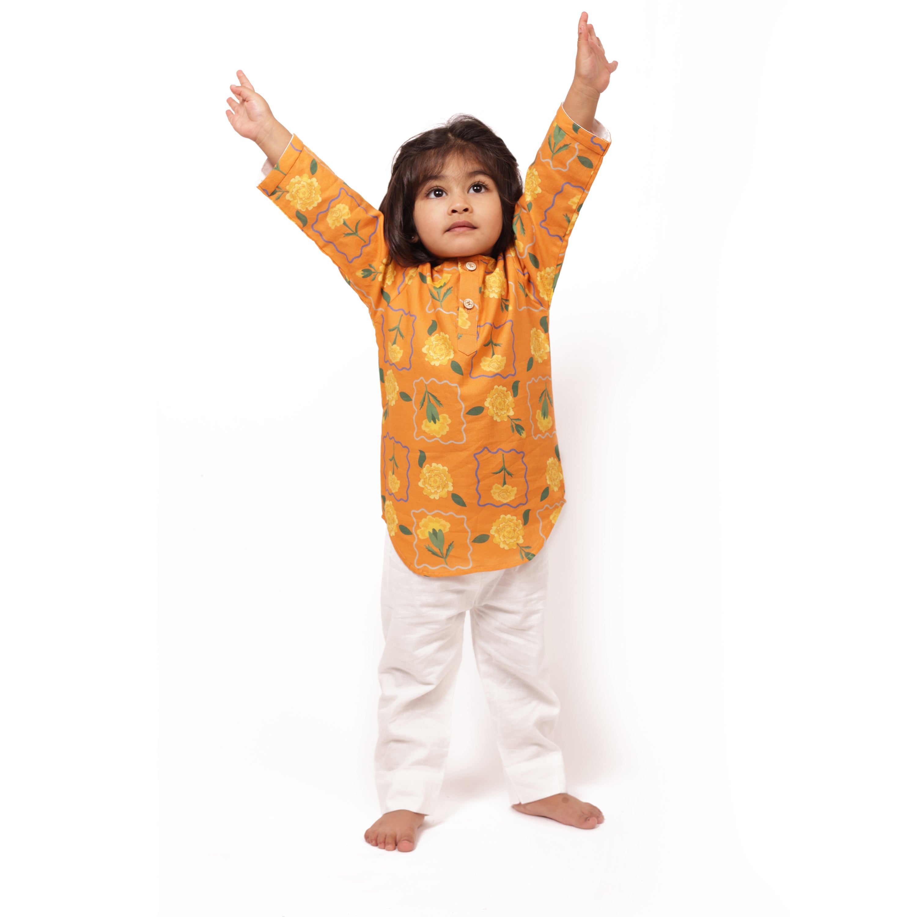 Marigold - Organic Cotton Unisex Orange Kurta Set