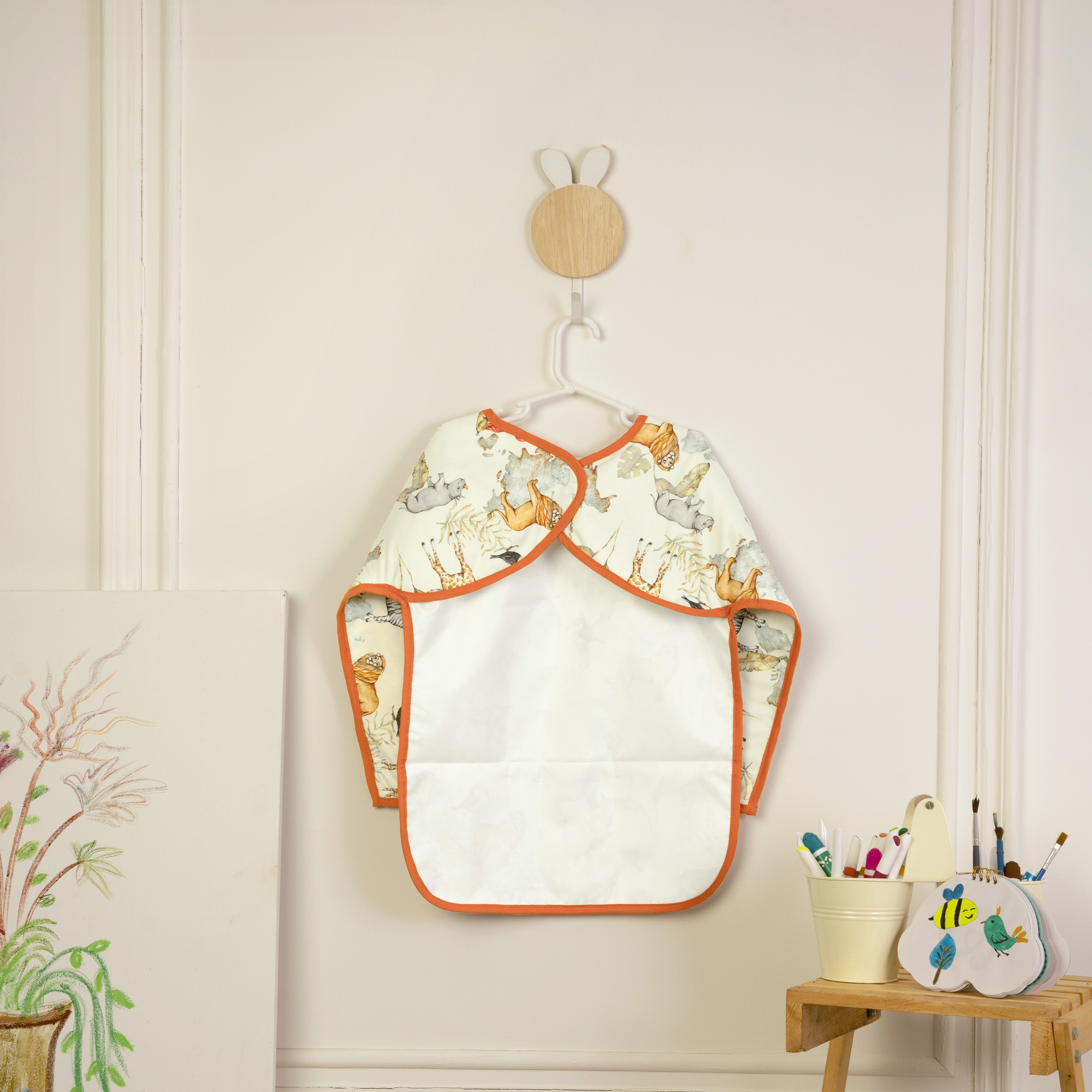 Baby It's A Wild World Little Artist Apron - With Sleeves