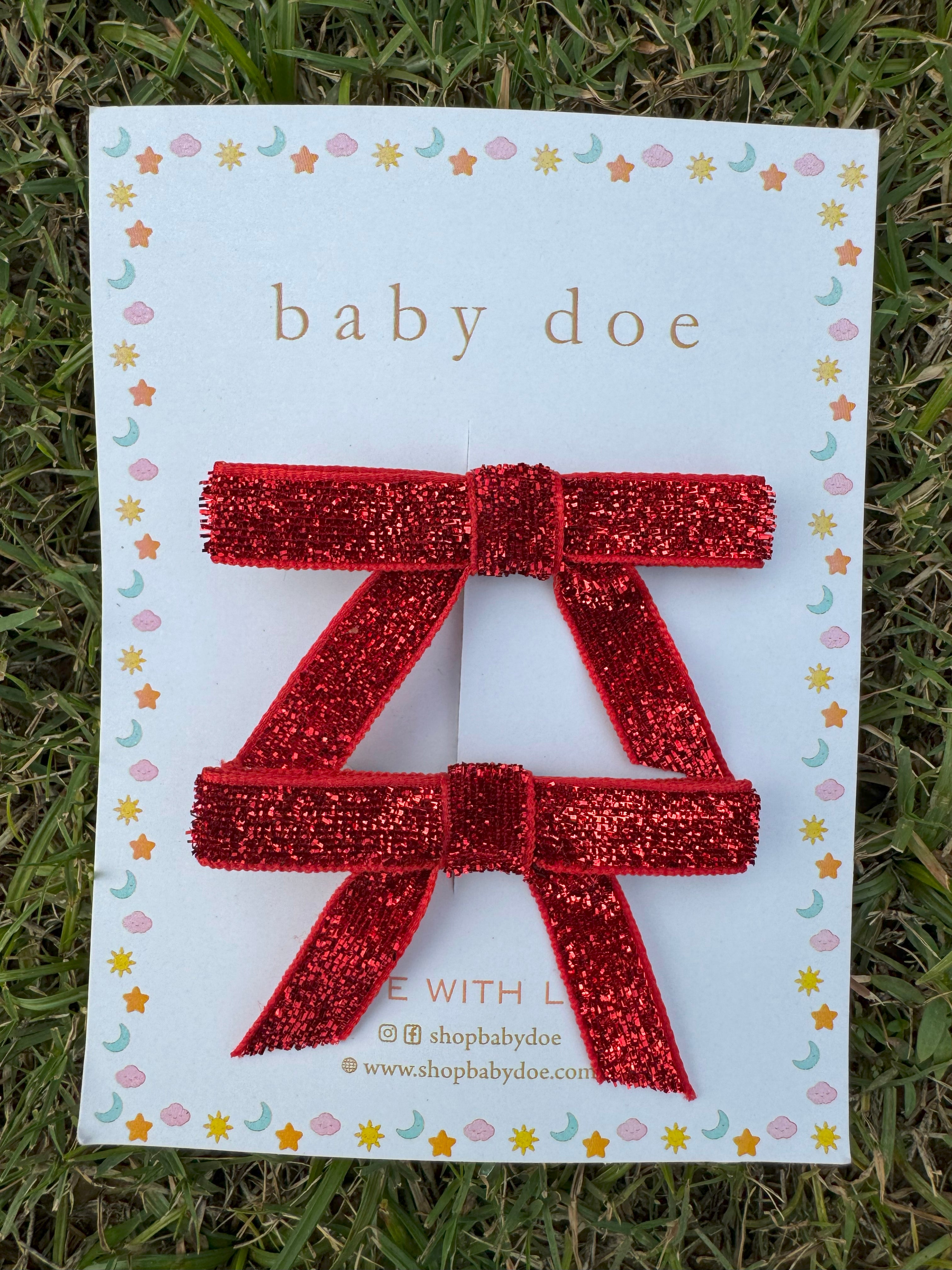 Red Glitter Bows