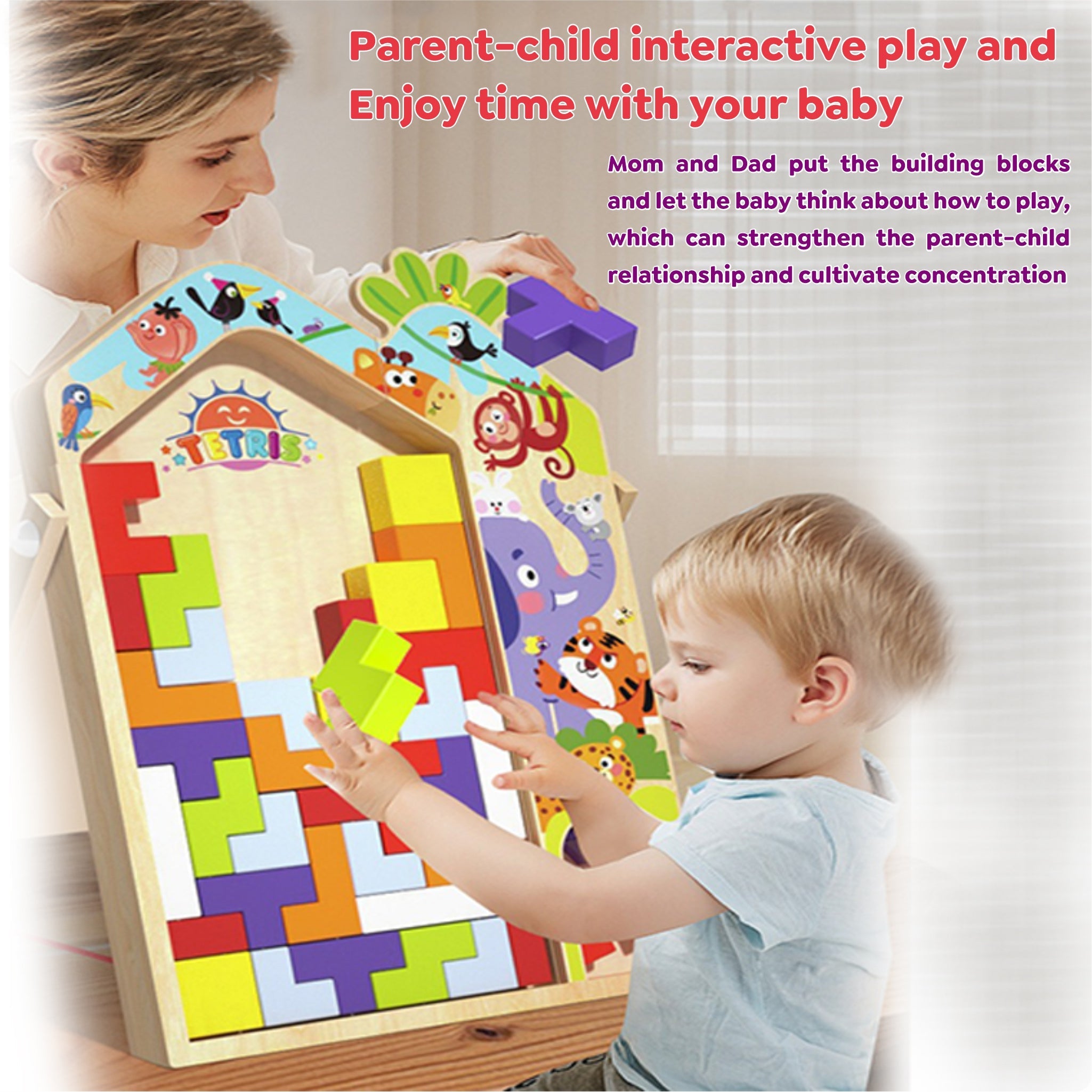 3 in 1 Tetris - Parent Child Edition Multifunctional Building Blocks