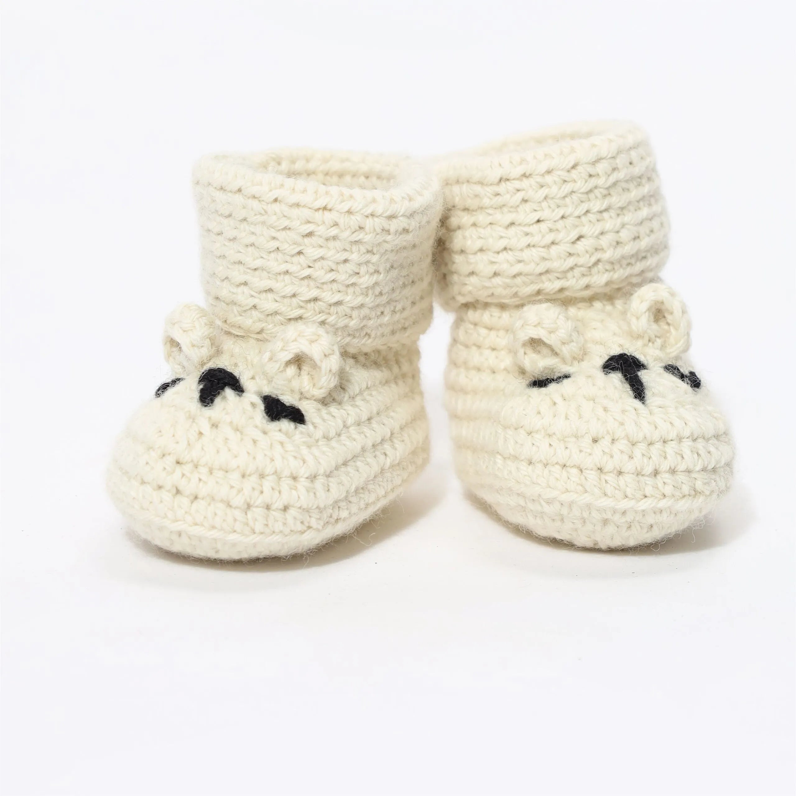 Baby Cute Doggie Crochet Booties - Off-White