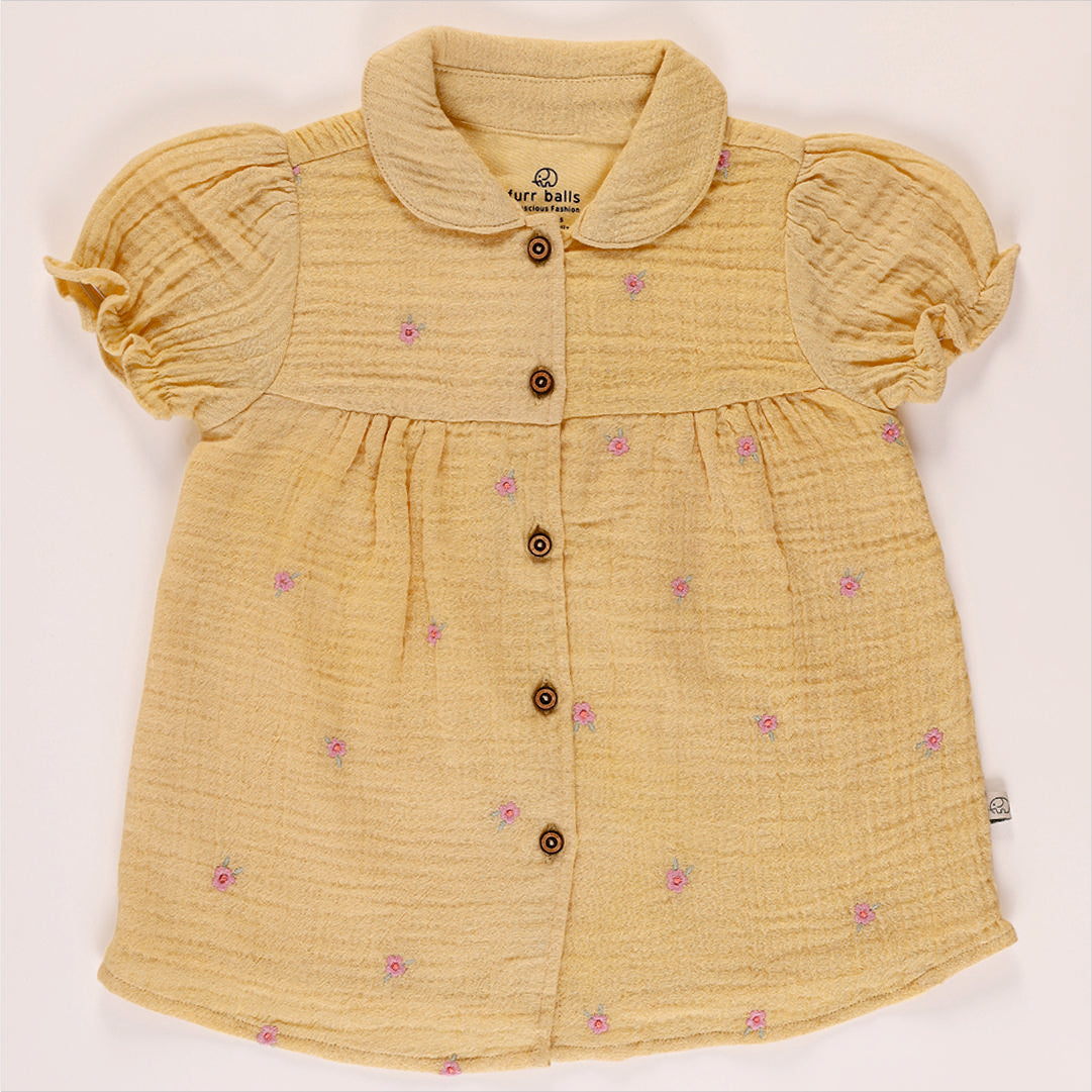Baby embroidered peter pan collared dress