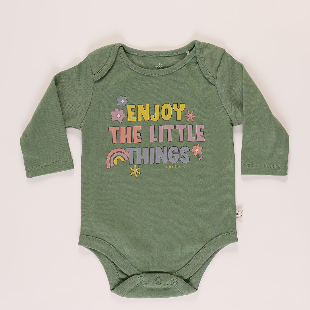 Baby Organic "njoy the little things" full sleeves bodysuit