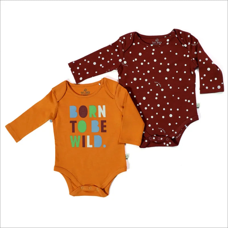 Baby 2 Pack Organic Cotton Bodysuits - Clove, Artisans