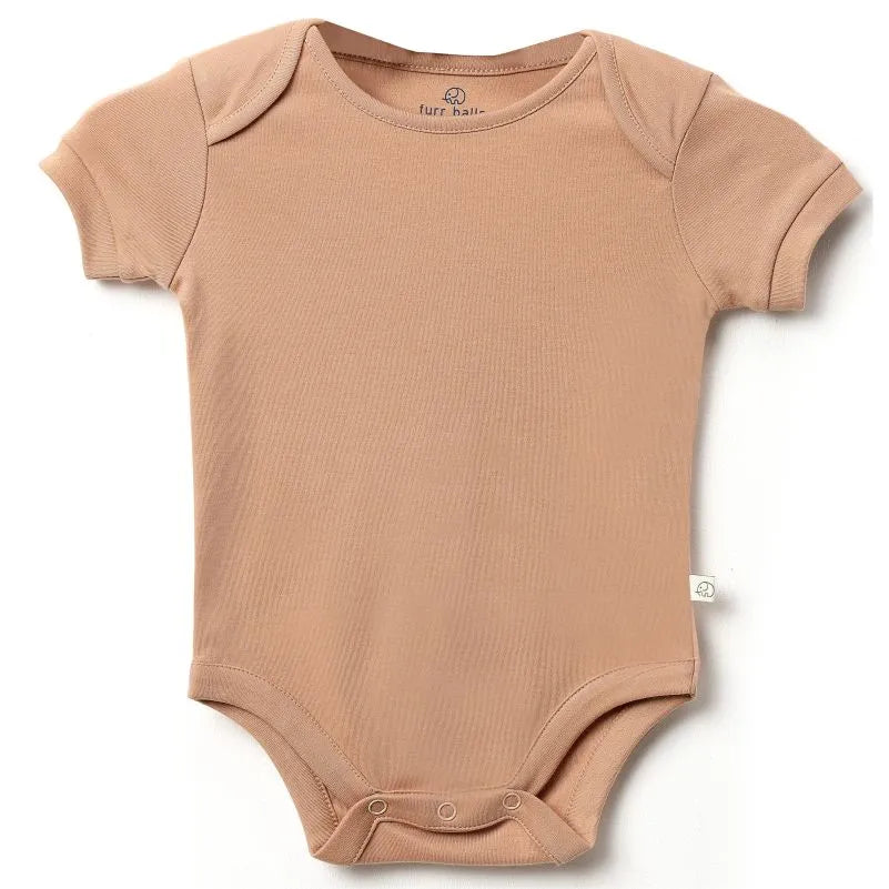 Baby Short Sleeves Bodysuit - Ruby Tan