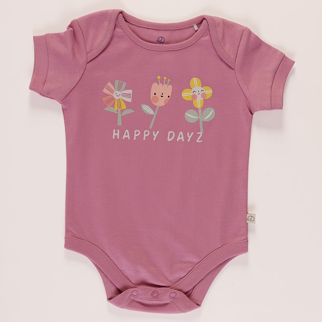 Baby Organic "happy dayz" short sleeves bodysuit