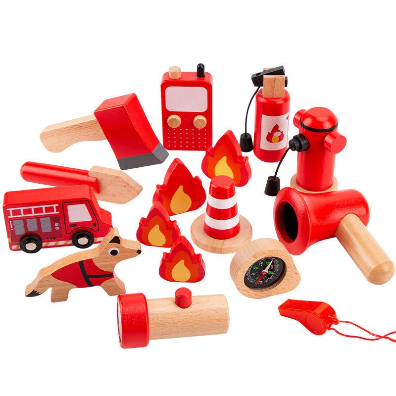 Wooden Fire Fighter Set For Kids