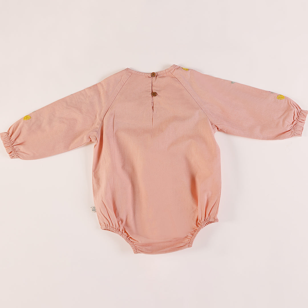 Baby full sleeves embroidered romper