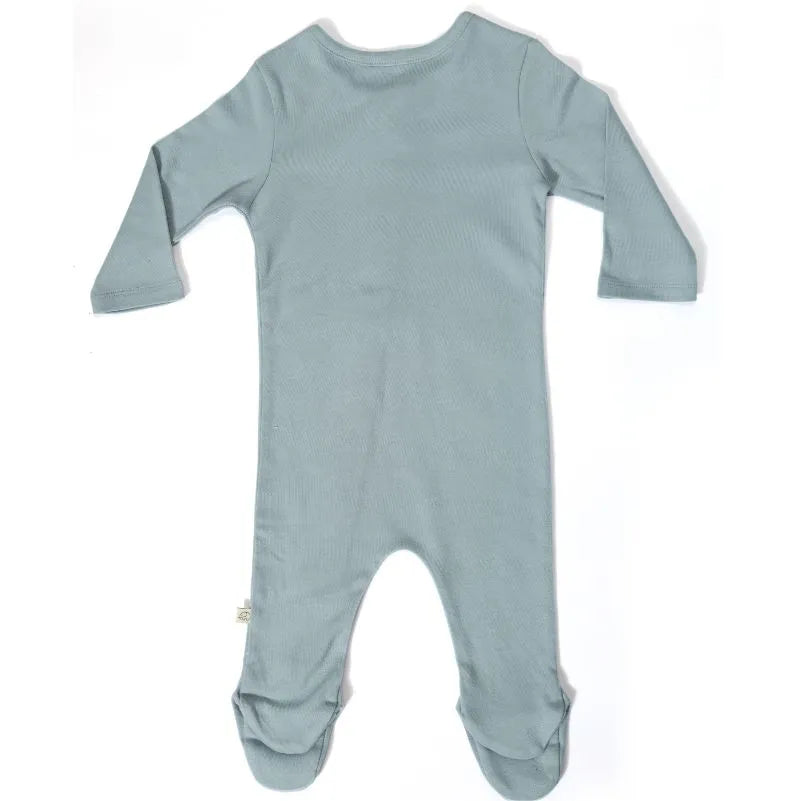 Baby 2 Way Zipper Full Sleeves Bodysuit - Dusty Blue