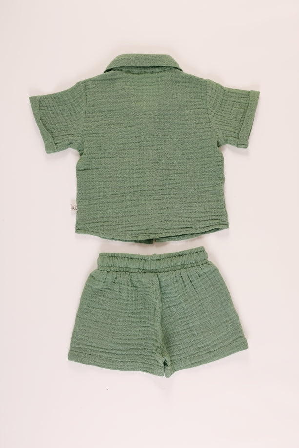 Baby collared shirt & shorts set