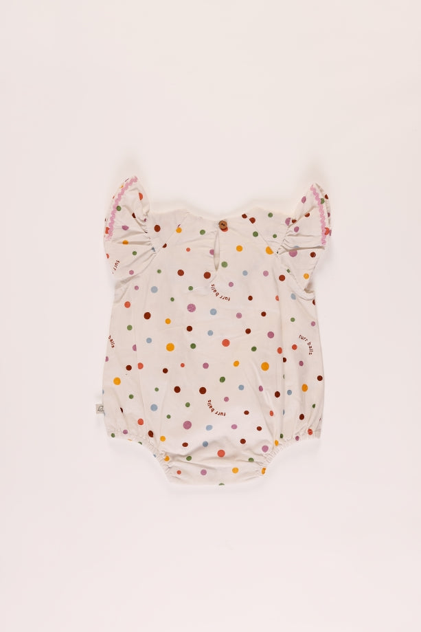 Baby Printed Polka Dotted frill sleeves romper