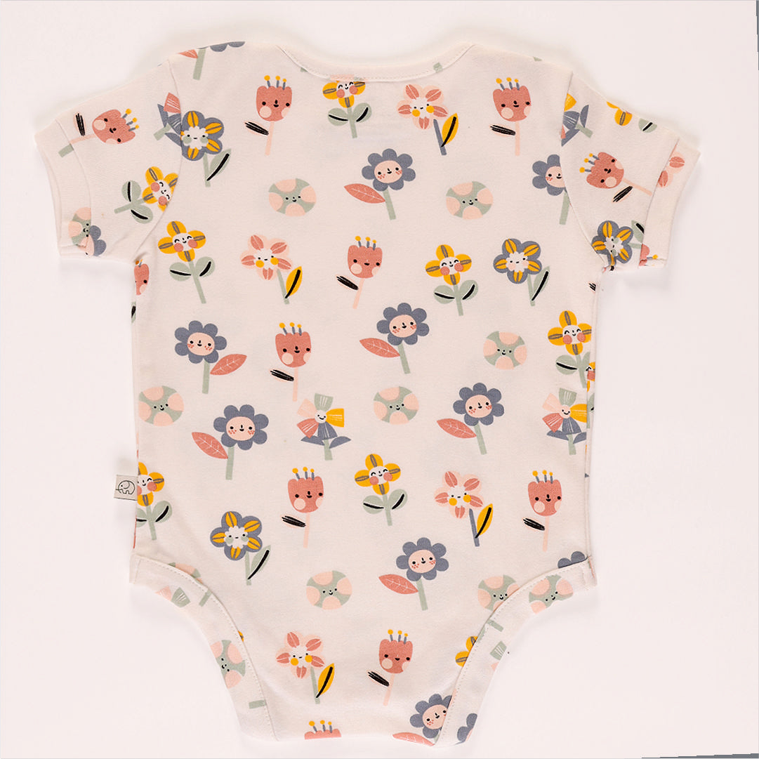 Baby Organic Garden of dreams printed short sleeves bodysuit