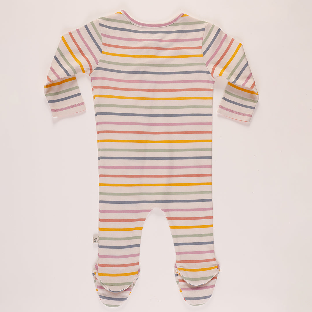 Baby 2 way zipper Colorful stripes full sleeves bodysuit