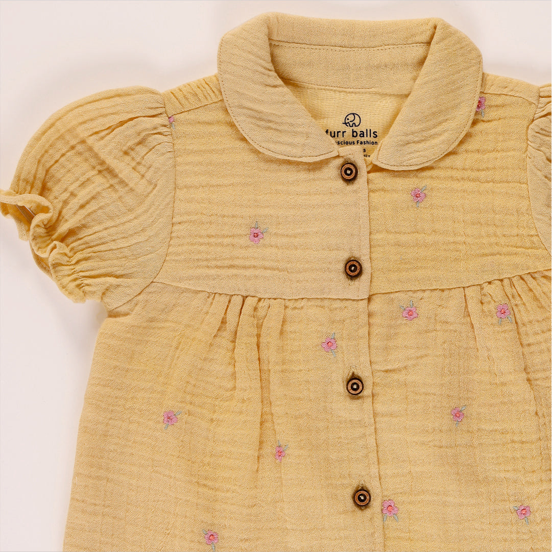 Baby embroidered peter pan collared dress