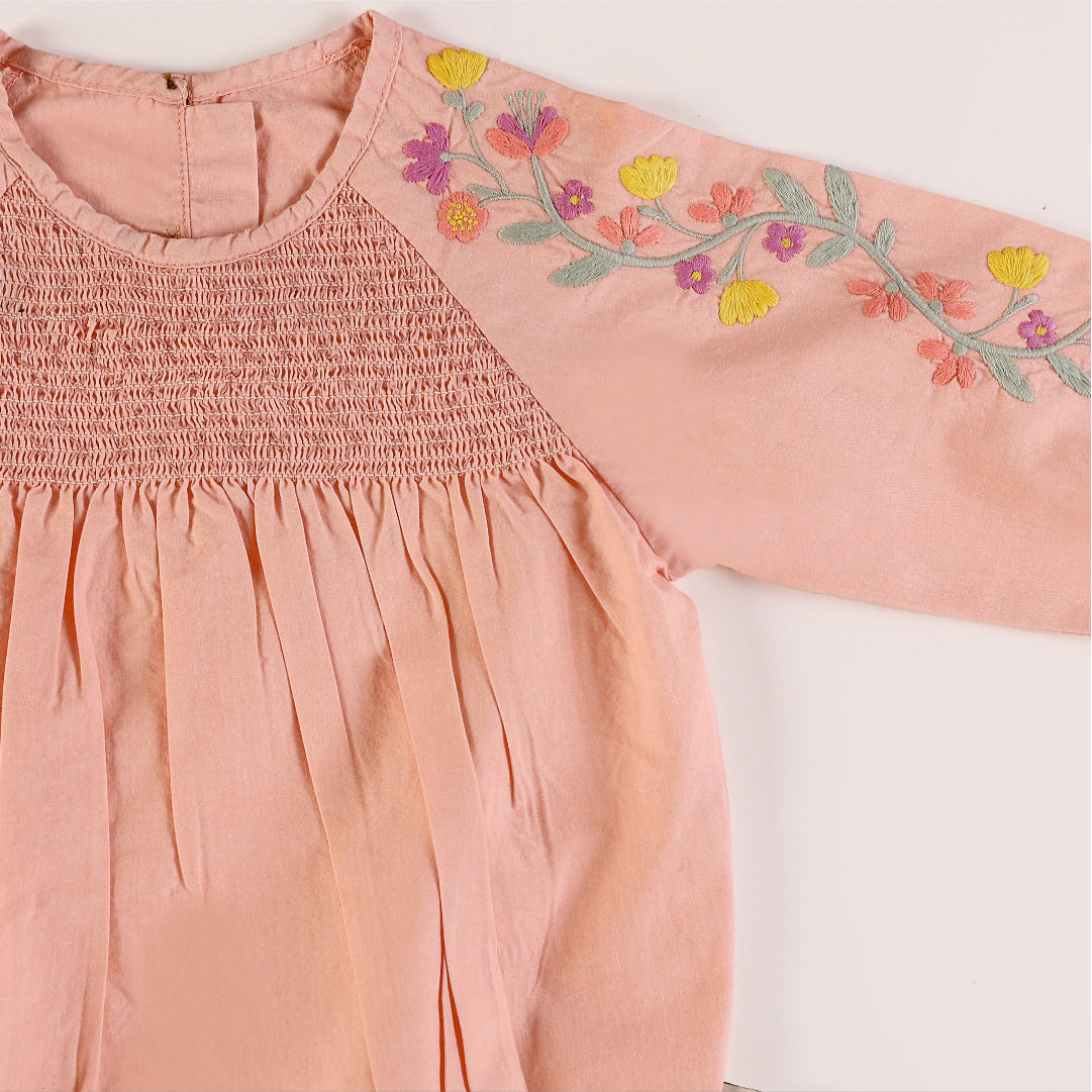 Baby full sleeves embroidered romper