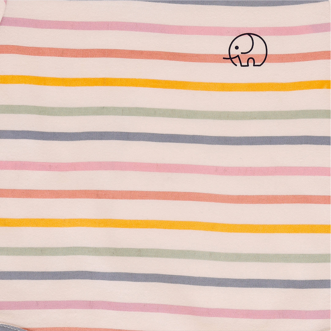 Baby 2 way zipper Colorful stripes full sleeves bodysuit