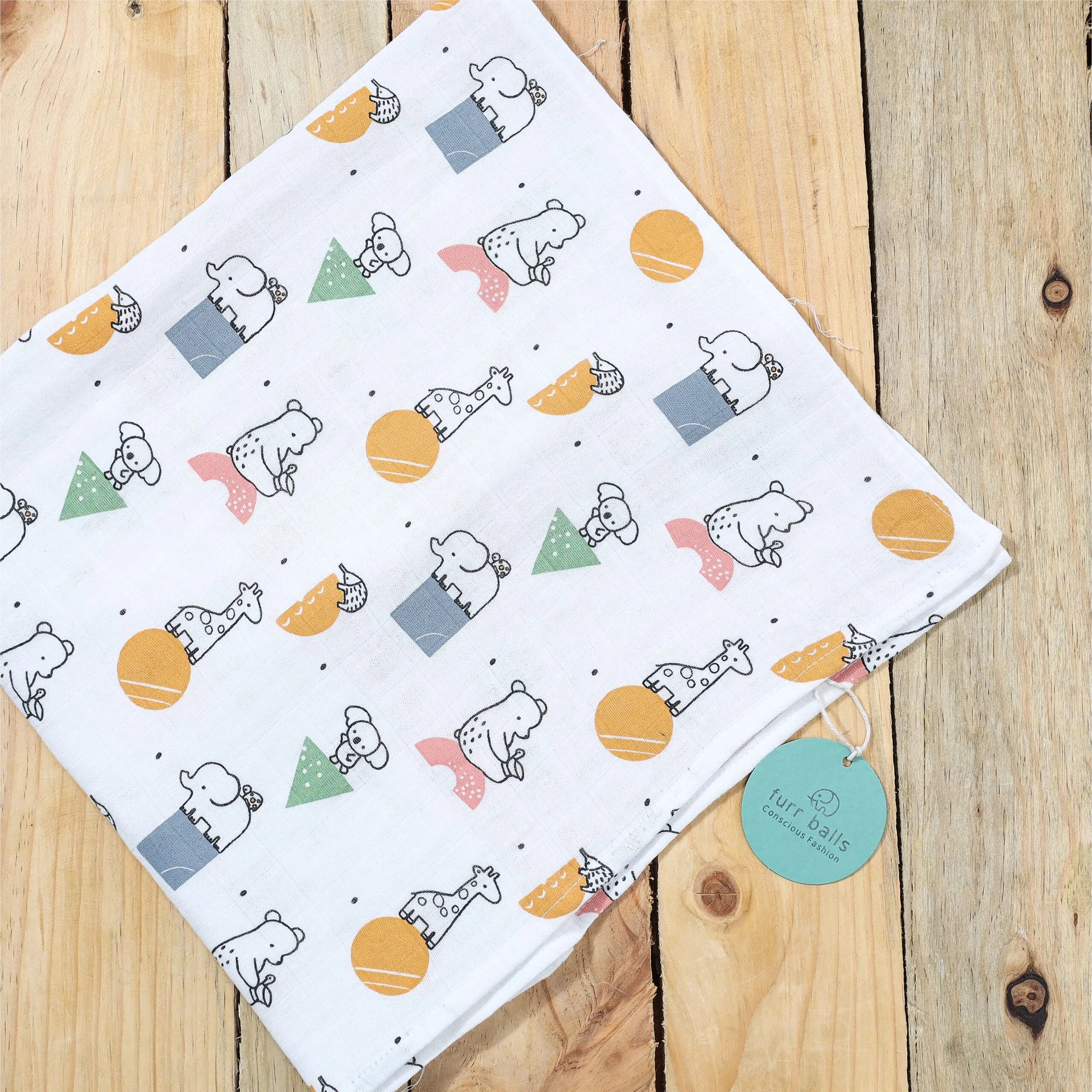 Baby Pack Of 3 Printed Muslin  Swaddle - White