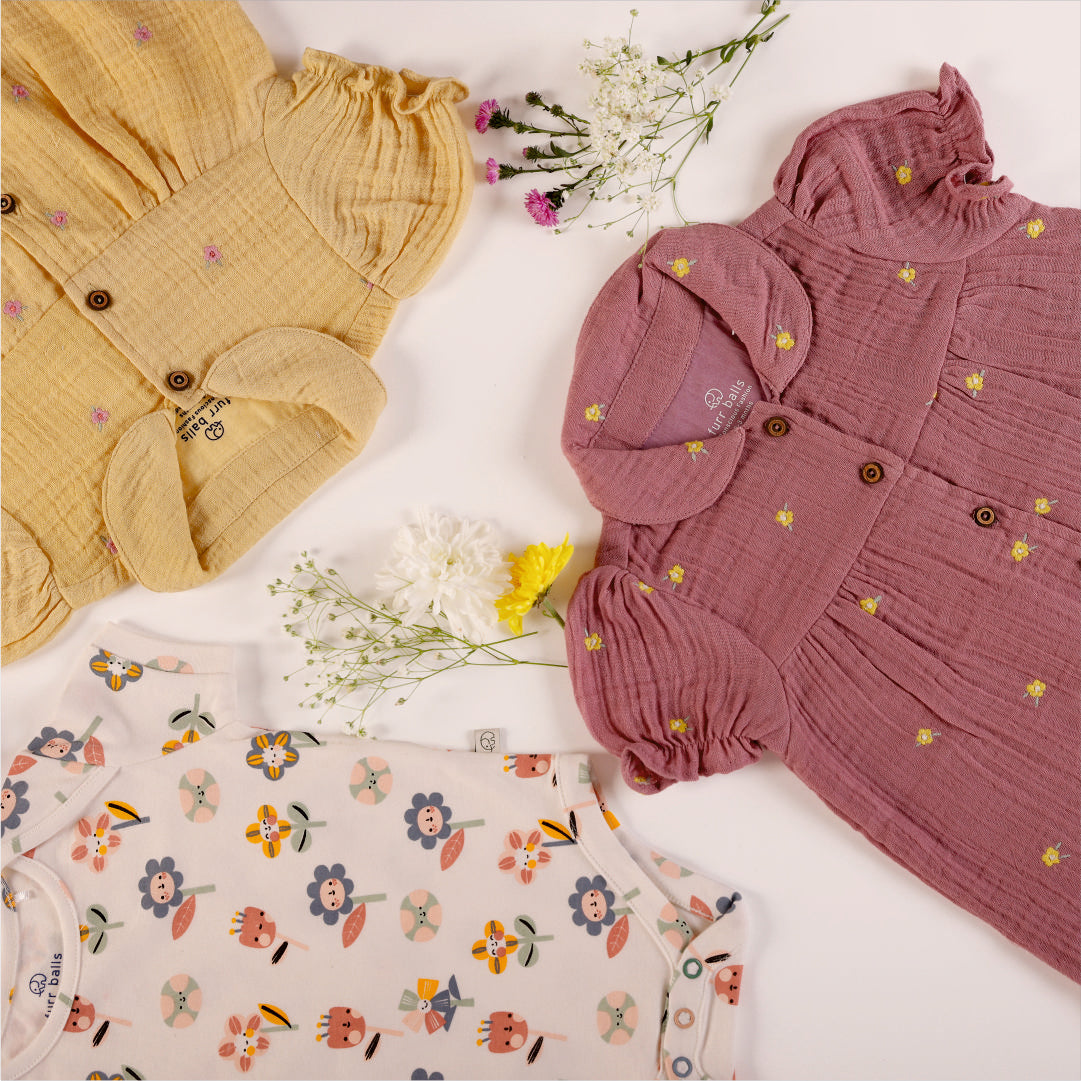 Baby embroidered peter pan collared dress