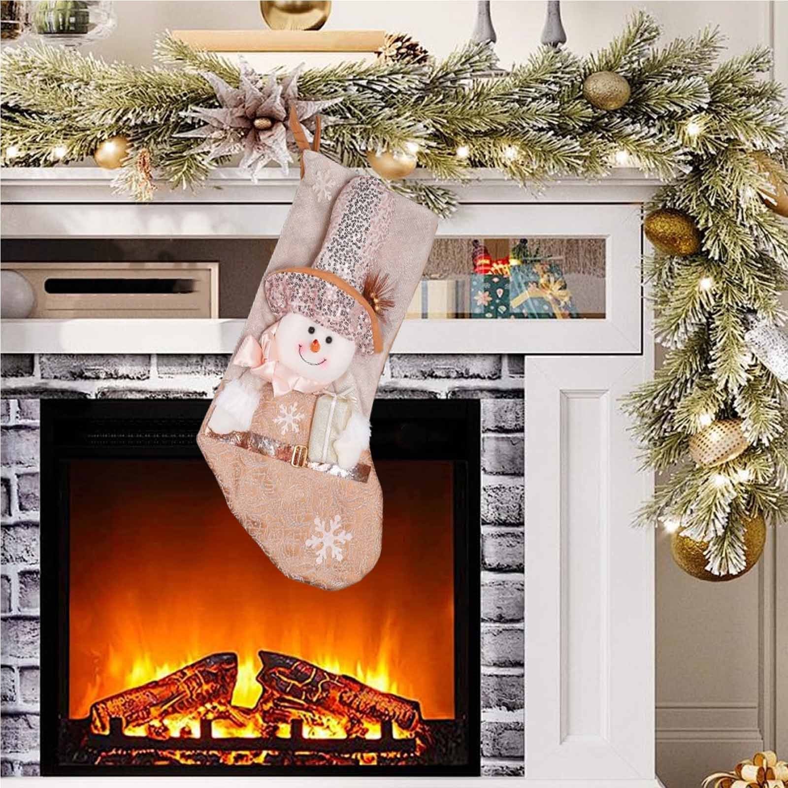 Blush & Gold Wonderland Stocking - Snowman