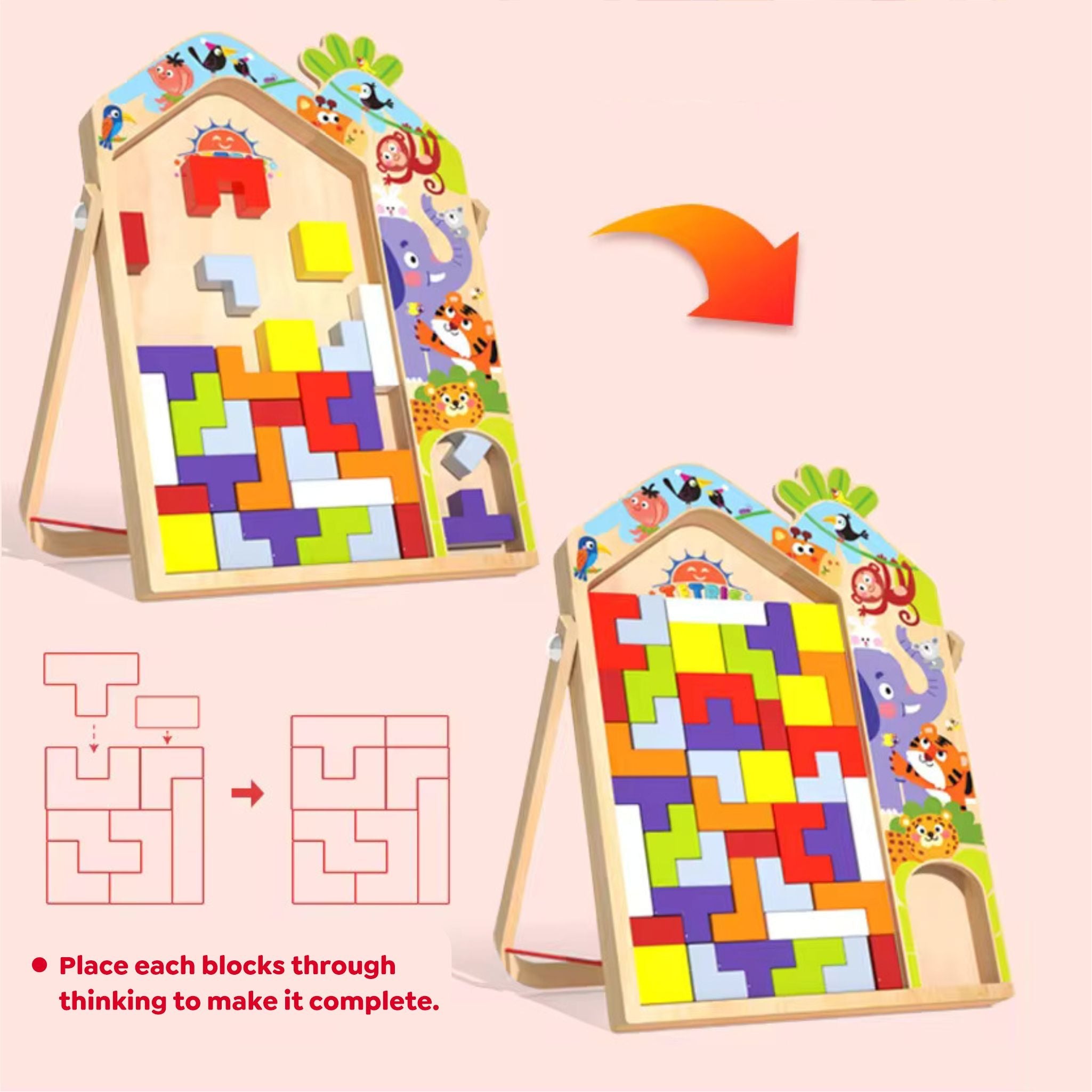 3 in 1 Tetris - Parent Child Edition Multifunctional Building Blocks