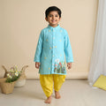 Flower Garden - Cotton Hand Embroidered Light Blue Kurta paired with Patiala Pants