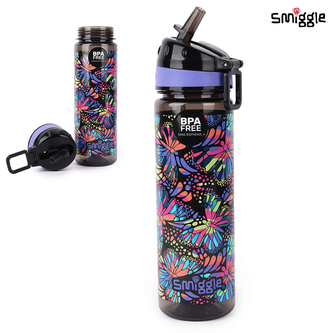 Vivid Drink Up Plastic Drink Bottle Black Mix