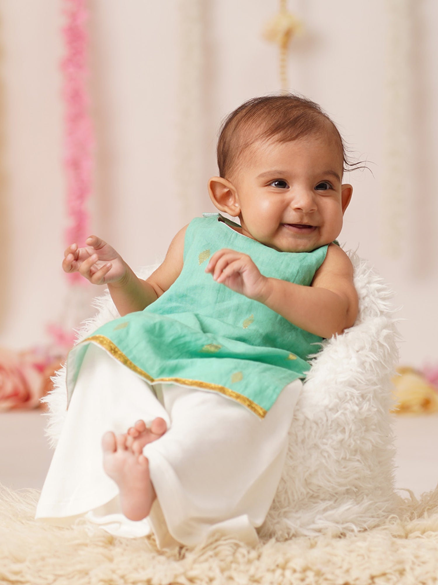 Rohini - Baby Girl Kurta Set | Green