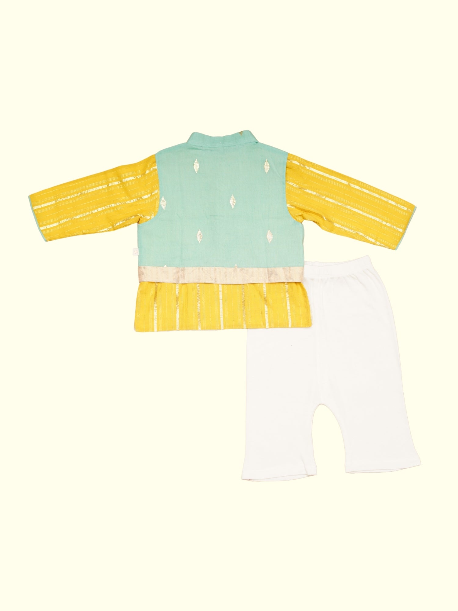 Ambar - Baby Boy Kurta Bundi Set | Yellow & Green