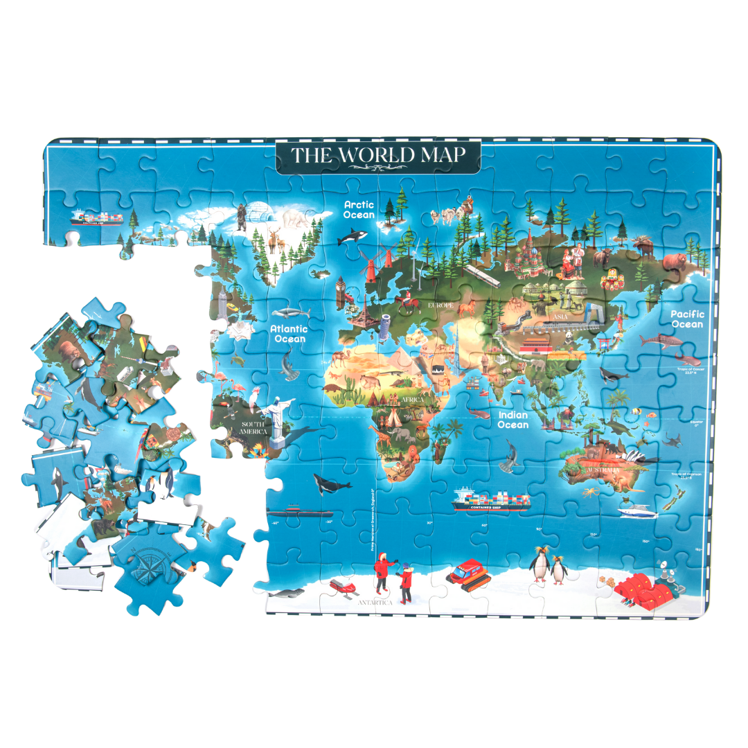 World Map Jigsaw Puzzle (108 Jumbo Pieces)