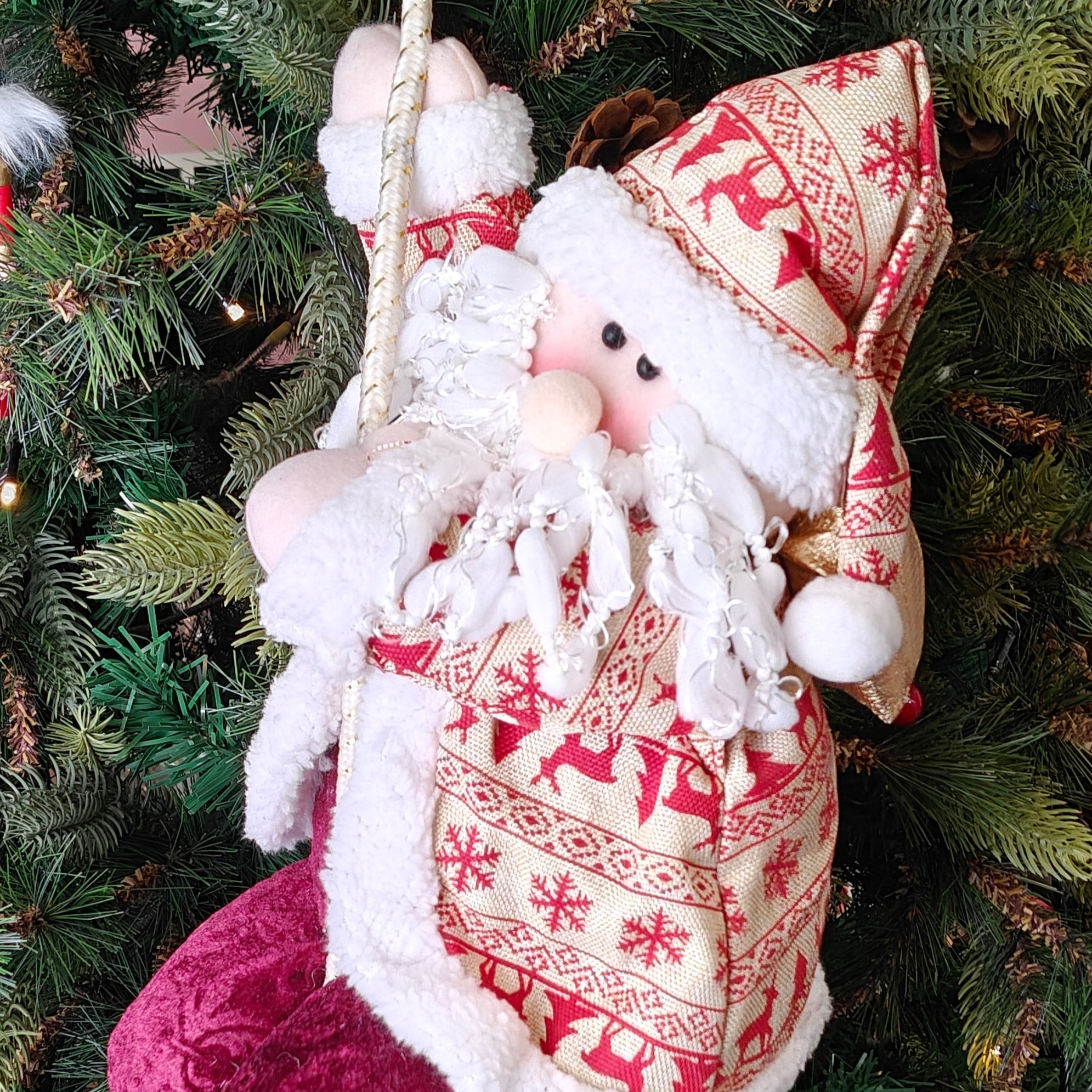 Nordic Reindeer Santa on a Tree