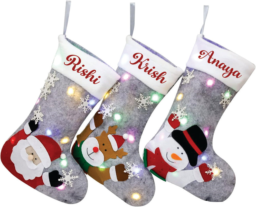 Twinkling Lights Stockings- Reindeer