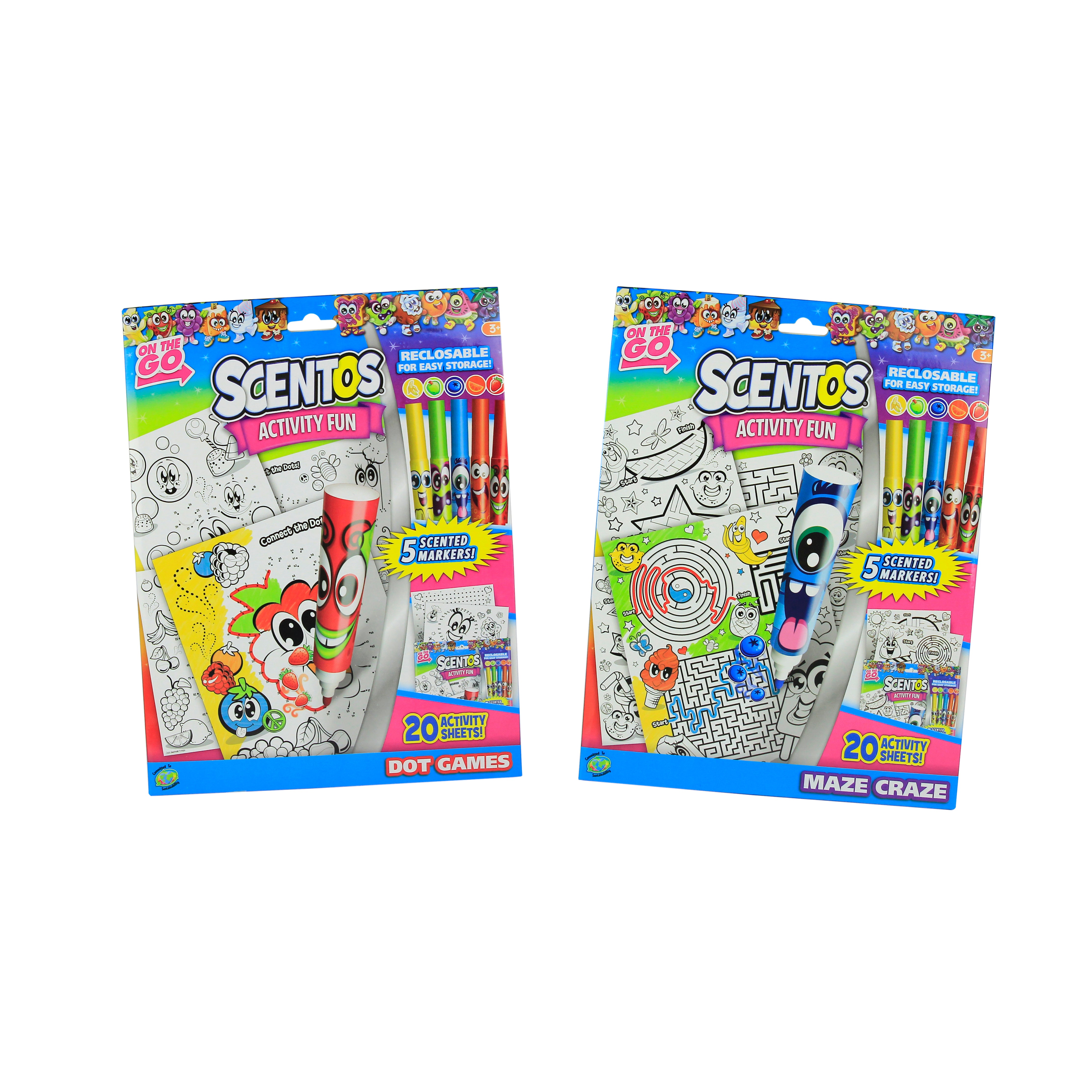 On The Go Scented Activity Fun Sets - Maze Craze & Dot To Dot Scentos