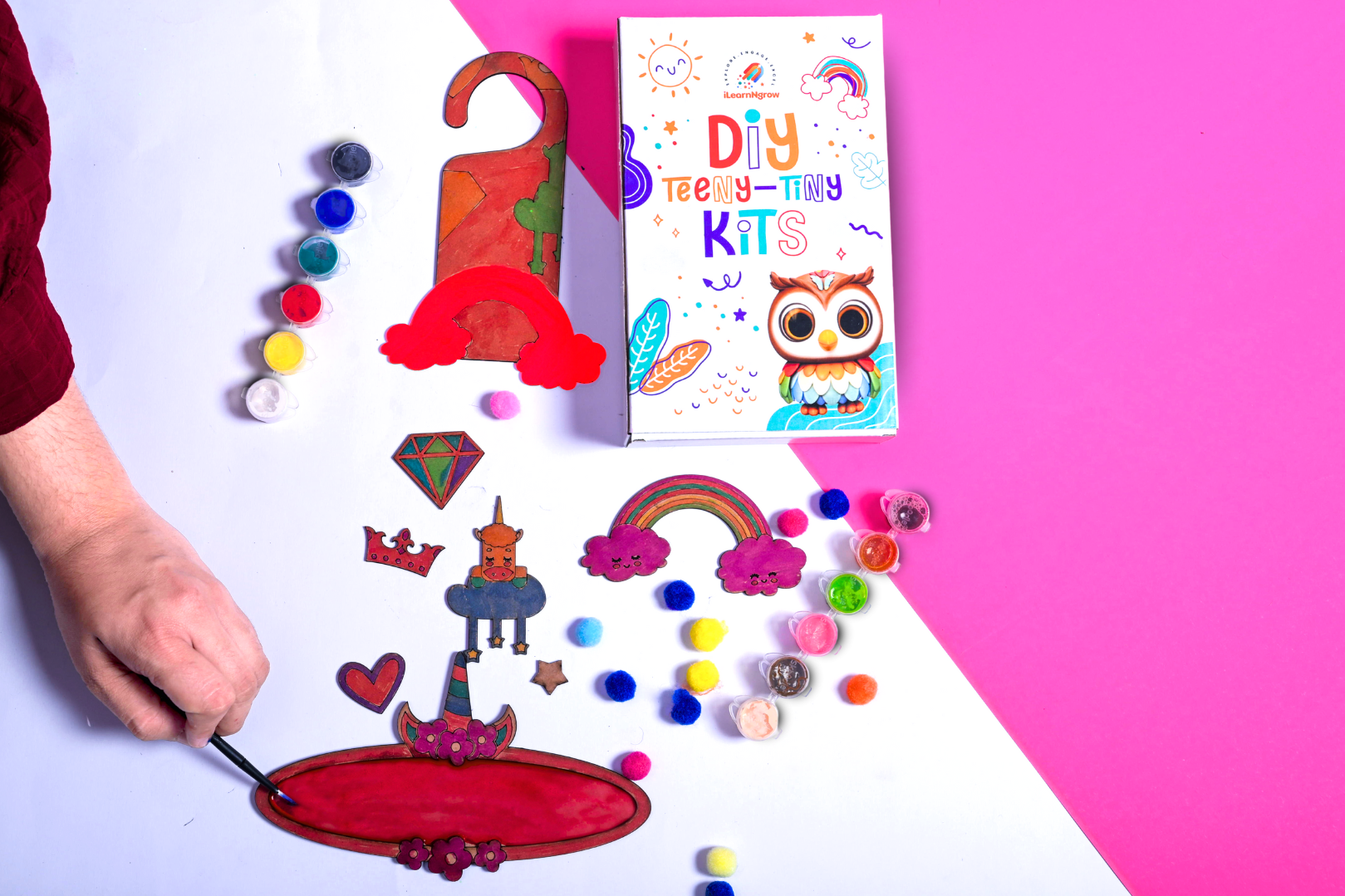 Unicorn Theme Name Plate and Door Knob - Teeny Tiny