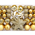 Golden Glam Baubles Set (100 Pcs + Topper)