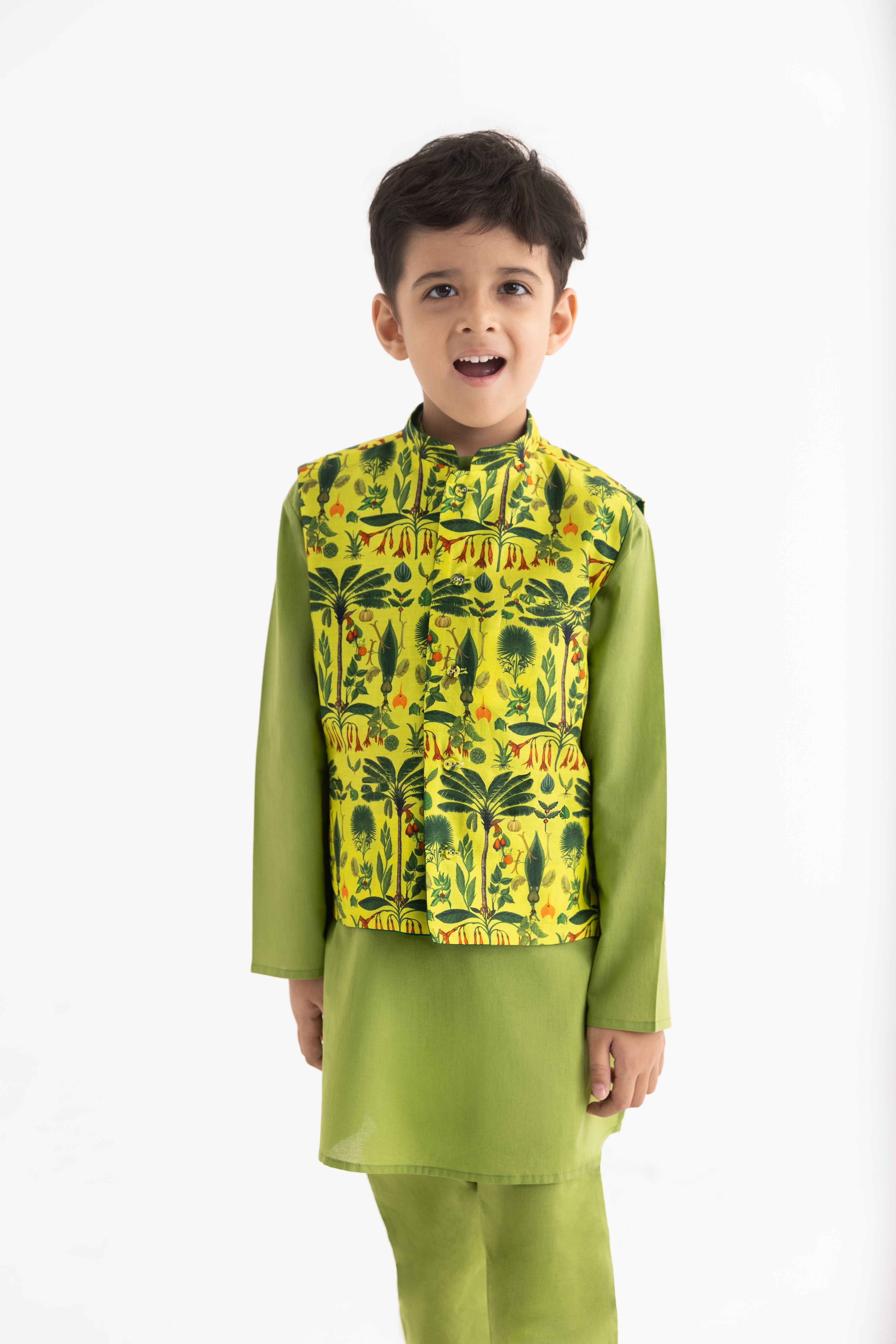 Chidiya Rani Badi Sayani Lime Bandi, Kurta and Pyjama