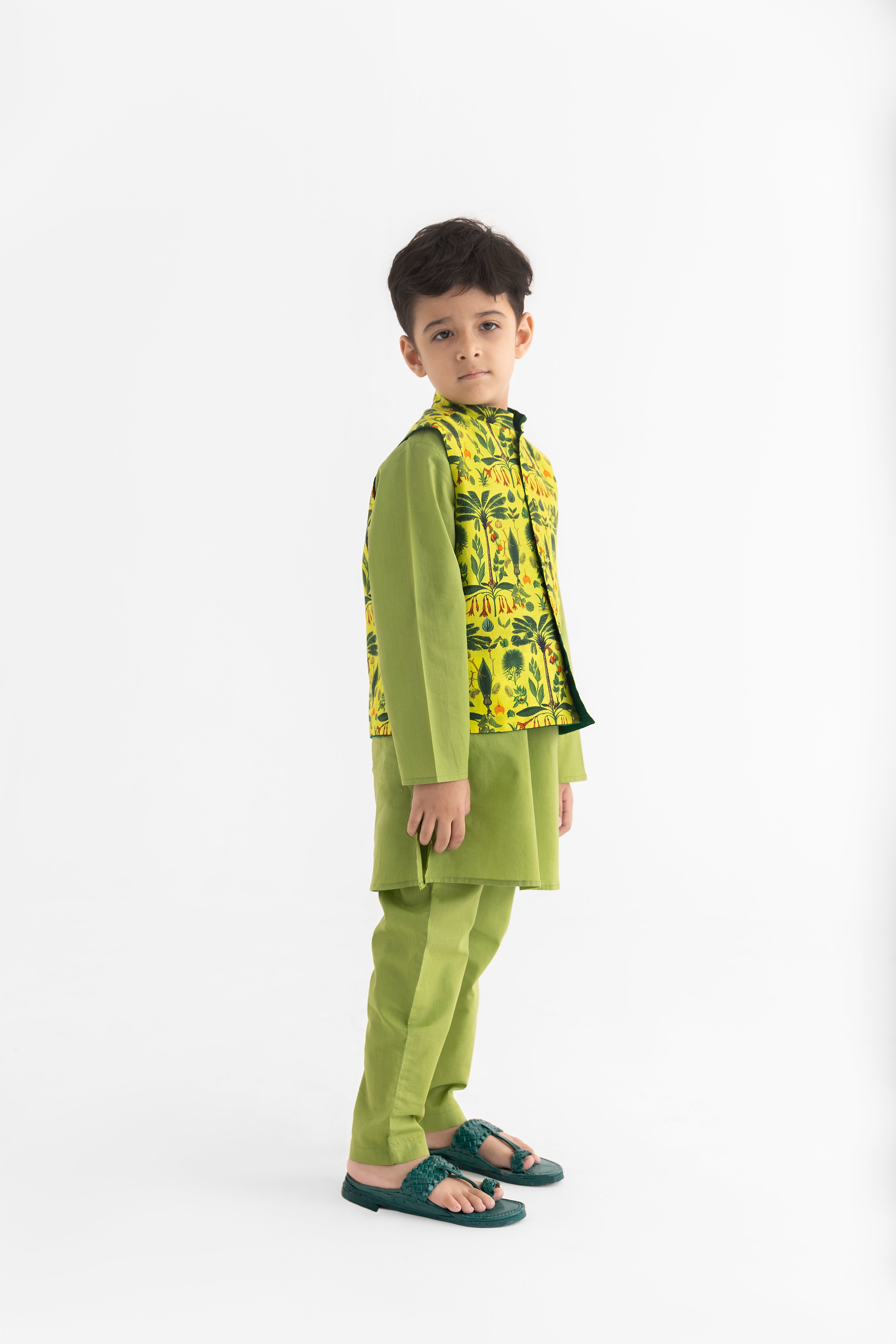 Chidiya Rani Badi Sayani Lime Bandi, Kurta and Pyjama