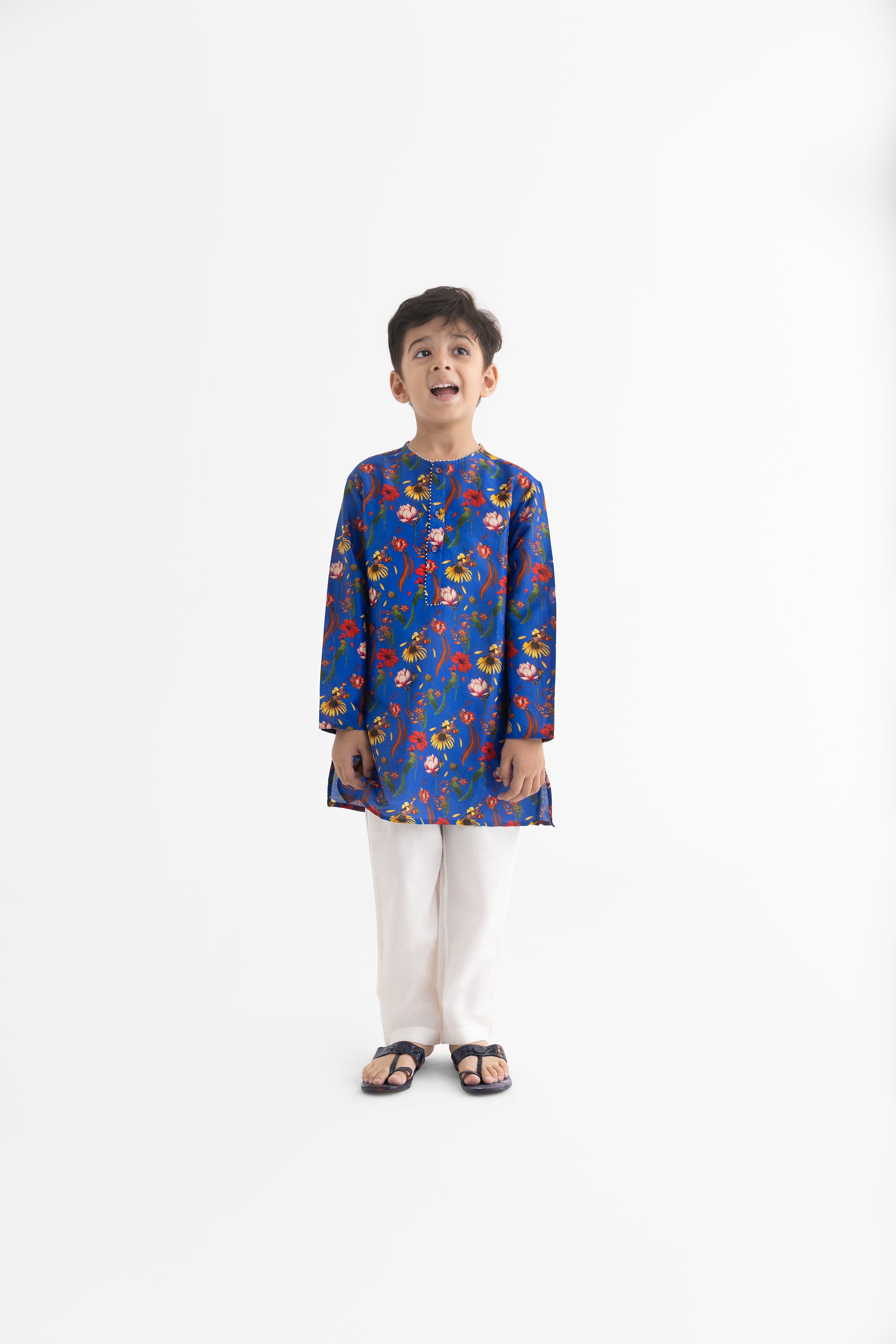 Chattur Tota Royal Blue Kurta and Pyjama set