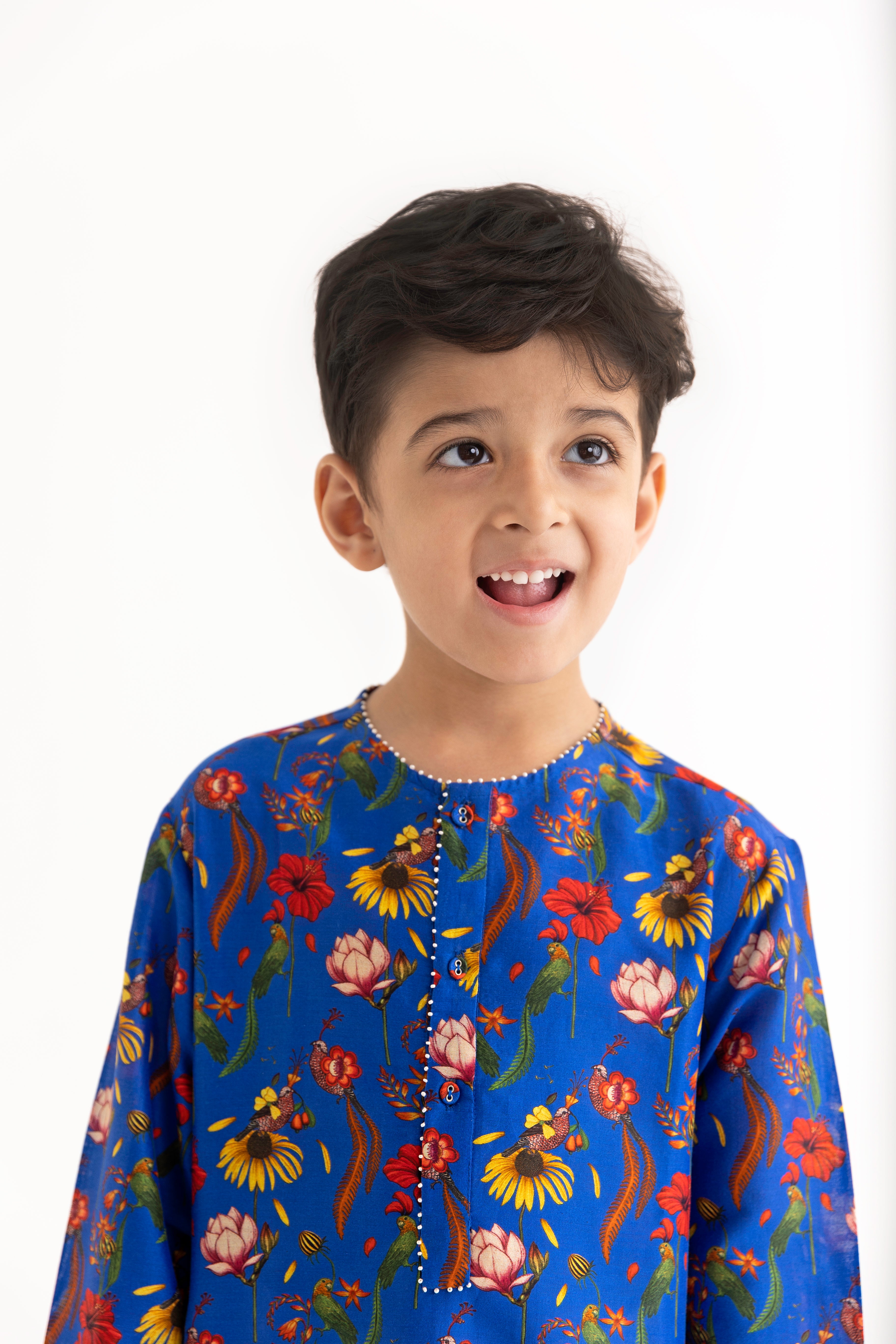 Chattur Tota Royal Blue Kurta and Pyjama set