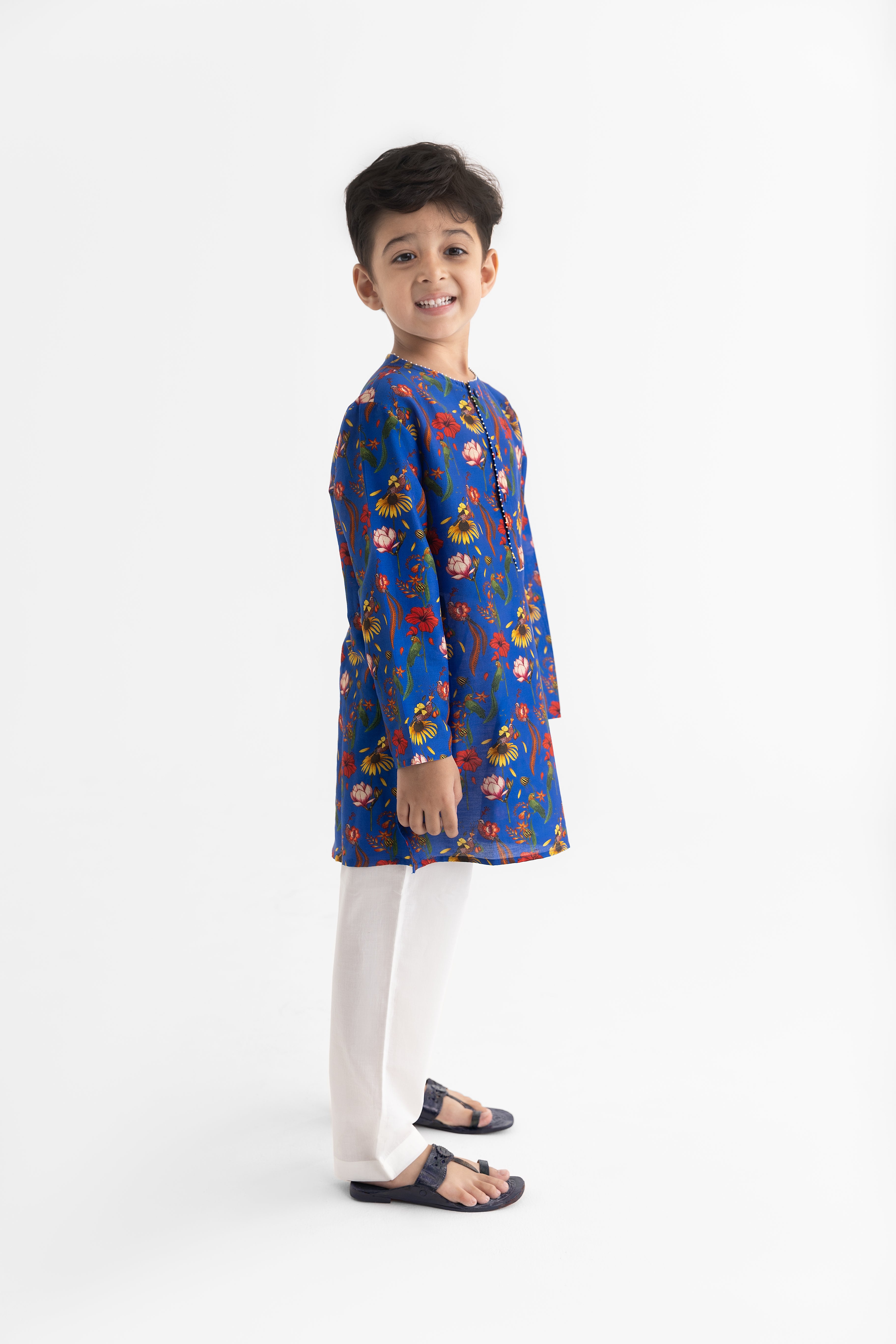 Chattur Tota Royal Blue Kurta and Pyjama set