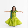 Jaadui Jungle Lime Lehenga, Choli & Dupatta