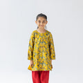 Red And Mustard Sunderban Salwar Kameez Set
