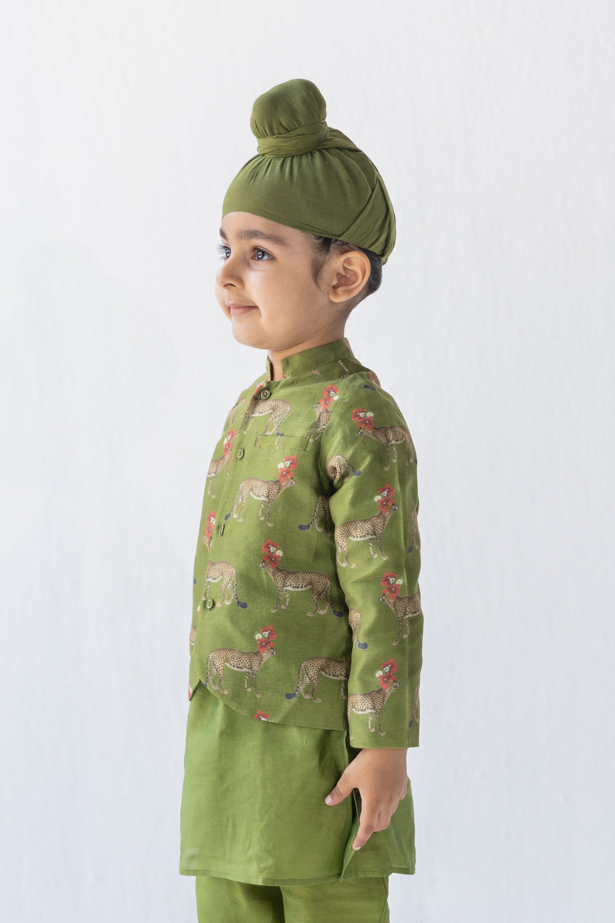 Olive Tendua Rajkumar Bandhgala, Kurta And Pyajama Set