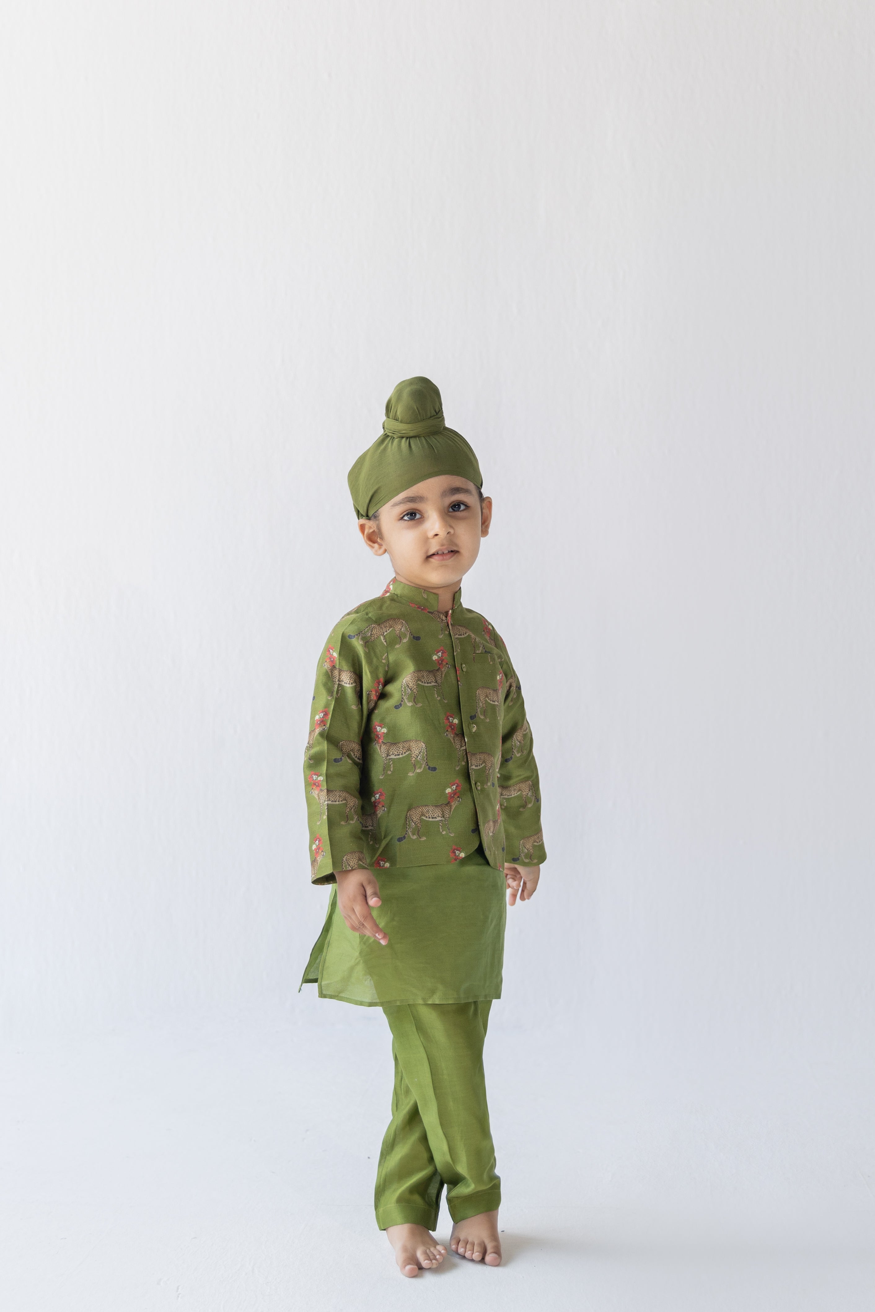 Olive Tendua Rajkumar Bandhgala, Kurta And Pyajama Set