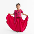 Chidiya Rani Badi Sayani Fuchsia Lehenga, Choli & Dupatta