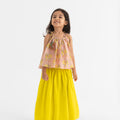 Blush saras ka joda tie up top and lime skirt