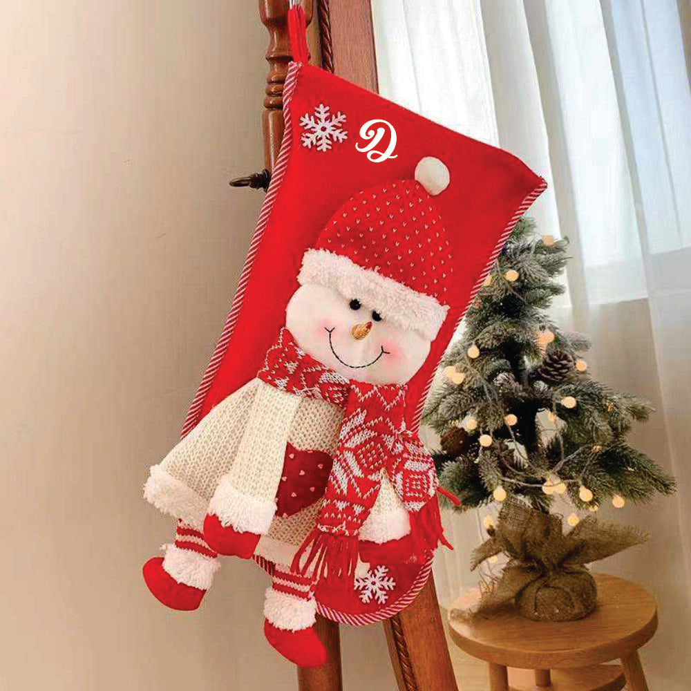 Personalised Hearty Laugh Stockings - Snowy Snowman